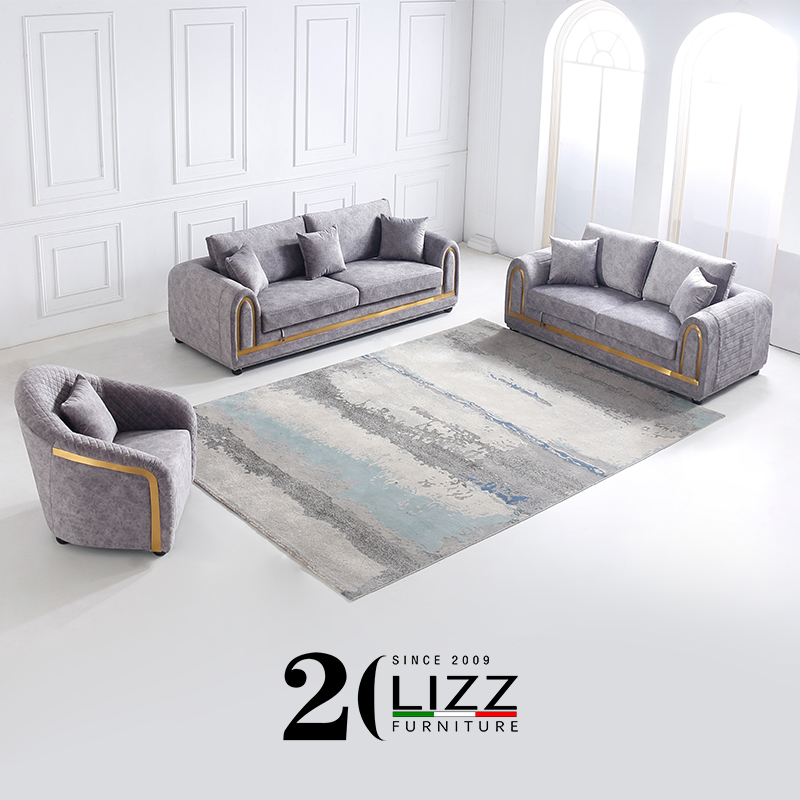 Luxury Dubai Living Room Sofas Leisure Fabric Sofa