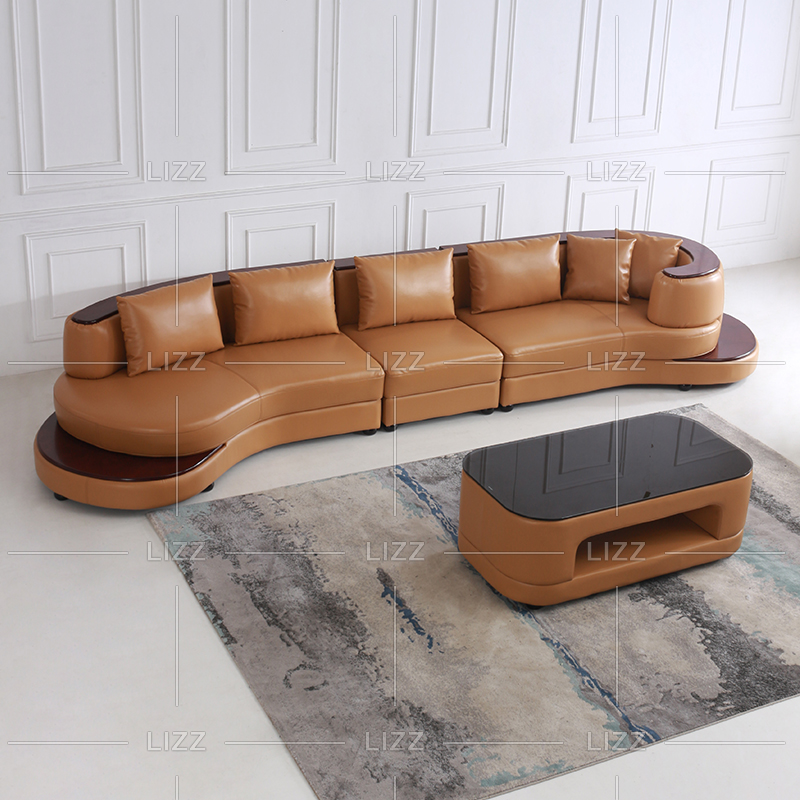 Modular Leather Living Room Sofa with Storage