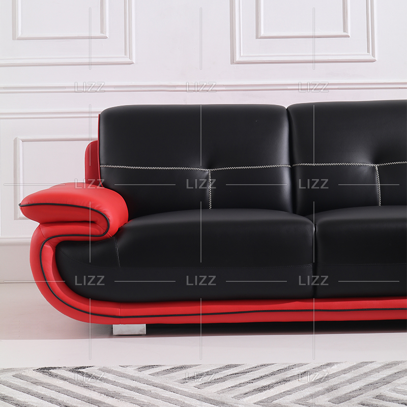Traditional Big Red And Black Living Room Sofa