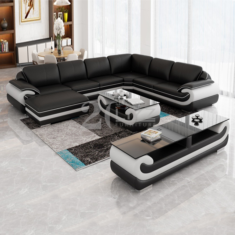 Muslim Modern Design Leather Sectional Living Room Sofa