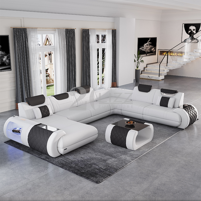 Comfy U Shaped Living Room LED Sofa