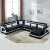 Mid Size Leather Led Sectional Sofa for Family Room