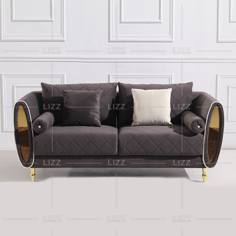 American Small Grey Living Room Sofa with Metal Legs