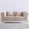 Chesterfield Living Room Fabric Sofa with Golden Legs