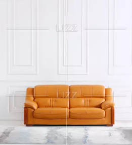 What is the significance of the leather sofa?