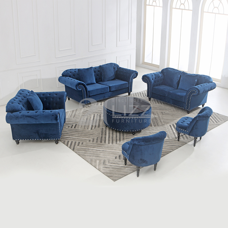 Modern Fabric Living Room Sofa with Coffee Table