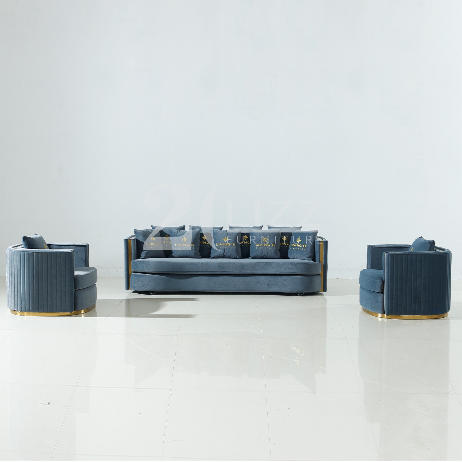 Contemporary Round Shape Fabric Sofa Sectional for Living Room