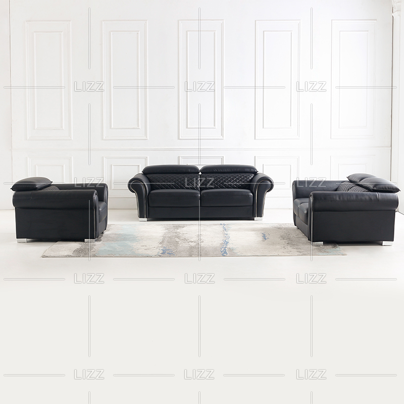 Contemporary Unique Living Room Leather Sofa
