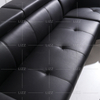 Curved Huge Dark Black Living Room Sofa