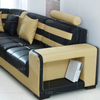 Leisure Leather Led Sectional Sofa with Curved Back