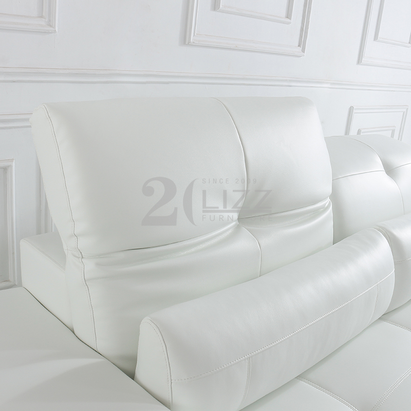 Living Room Functional White Leather Sofa