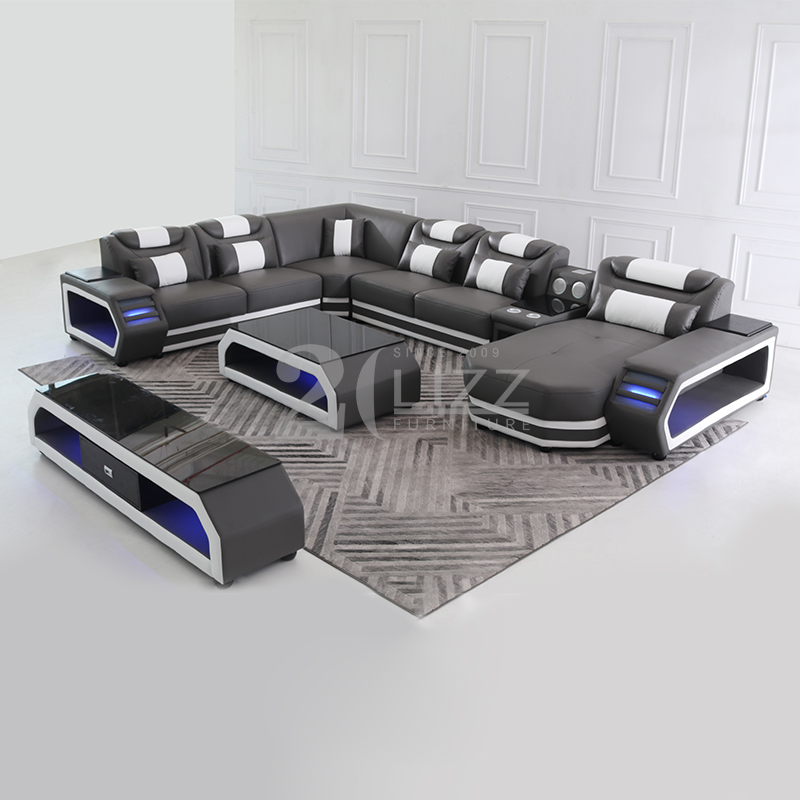Modern u shaped dark grey Living Room Sofa 