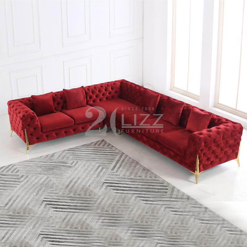 Corner Big Gold Living Room Sofa