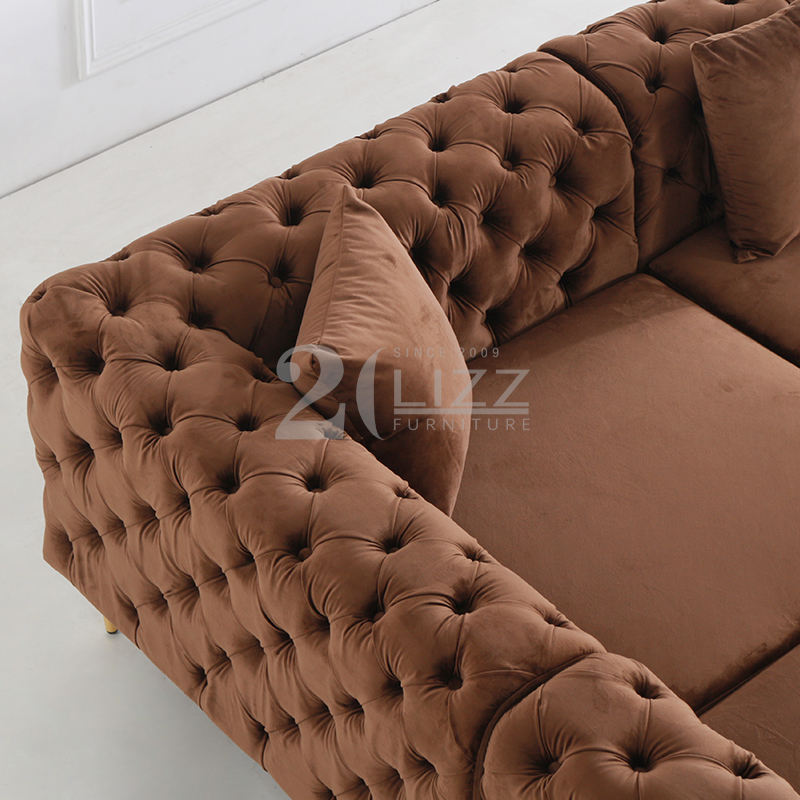 Home Furniture Classic Chesterfield Fabric Living Room Sofa 