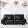 Home Furniture Black Leather Sofa Set for Living Room