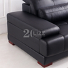 Furniture Set Genuine Black Leather Sofa