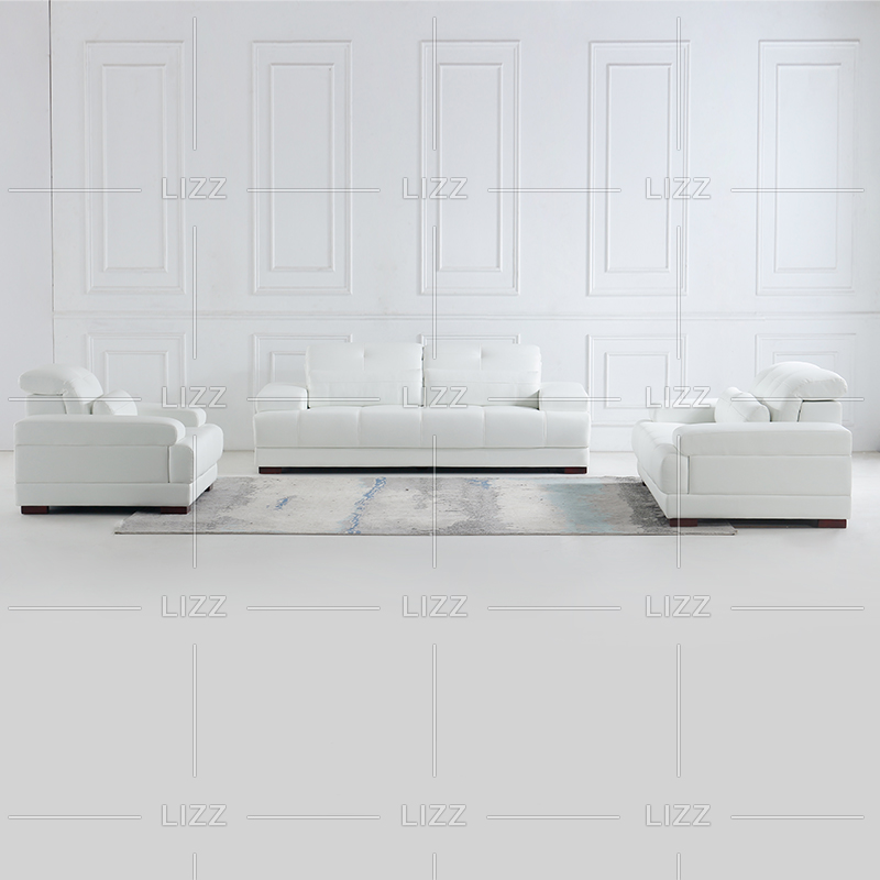 Modern Furniture White Leather Sofa Loveseat and Chair
