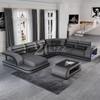 Couch Leather Led Sectional Sofa with Pillow Backs
