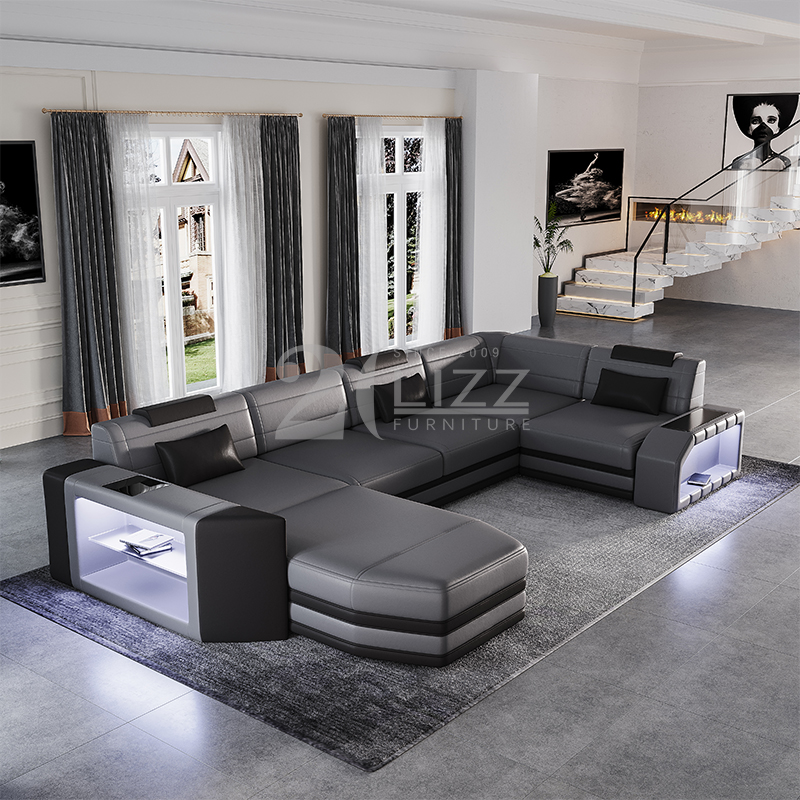 Stylish Tufted Led Sectional Sofa for Family Room