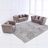 Living Room Leisure Brown Fabric Sofa