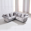 Sectional Coated Fabric Sofa with Wooden Frame