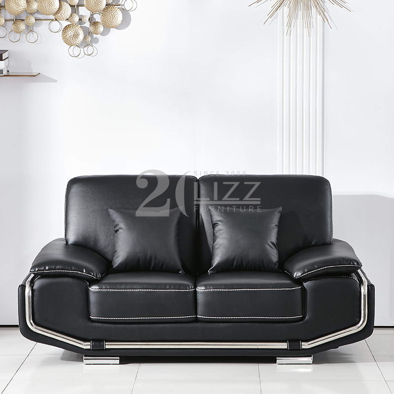 Home Furniture Black Leather Sofa Set for Living Room from China