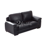 Traditional Leather Black Living Room Sofa