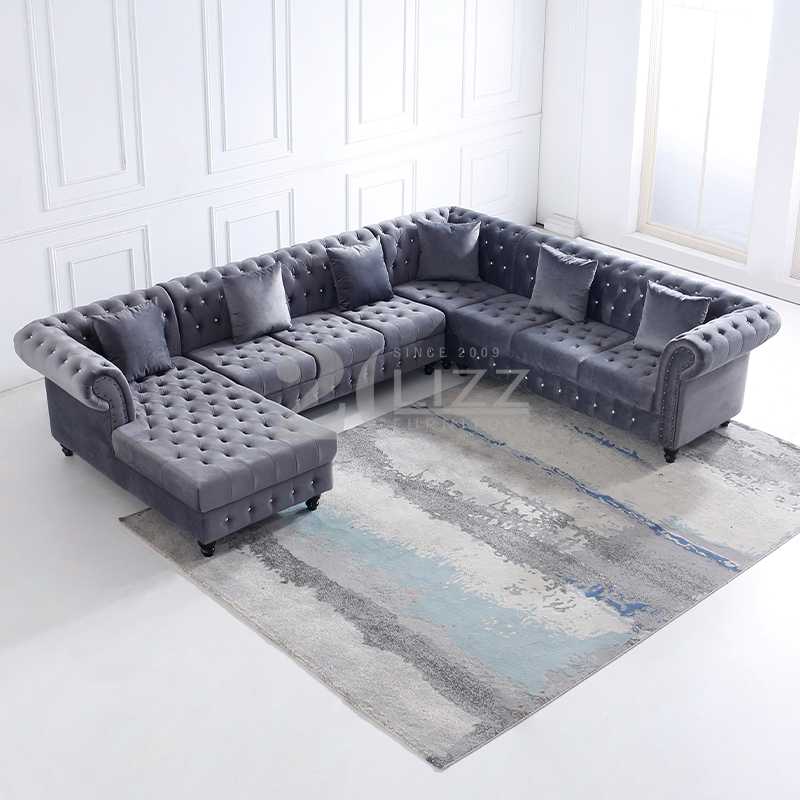 Modular Fabric Living Room Sofa with Chaise