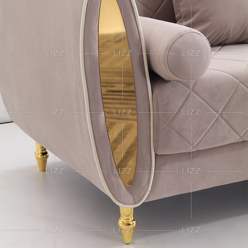 Curved Small Offwhite Living Room Sofa