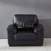 Traditional Leather Black Living Room Sofa