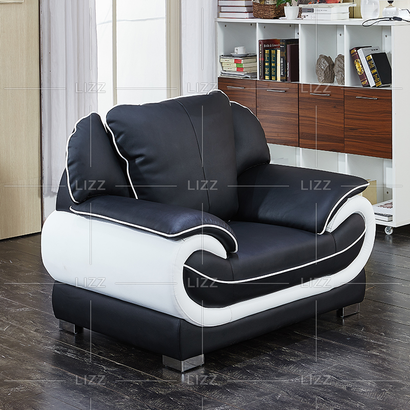 Contemporary american black and white Leather Sofa