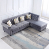 Chesterfield Fabric Living Room Sofa with Chaise