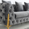 High End Canvas Fabric Sofa with Tufted Buttons
