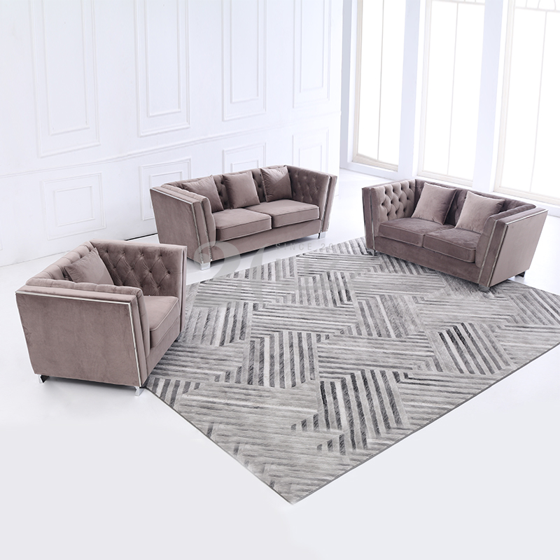 Modern Lounge Couch Velvet Fabric Sofa